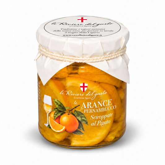 Arance Pernambuco sciroppate al Pigato — le Riviere del gusto, eccellenza ligure