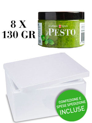 Pesto Genovese con Basilico Fresco 8 barattoli da 130g- Imballo e spedizione nazionale Inclusa!